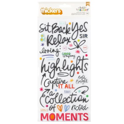 Vicki Boutin - Autocollants Thickers collection Bold + Bright «Titles» 110 pièces